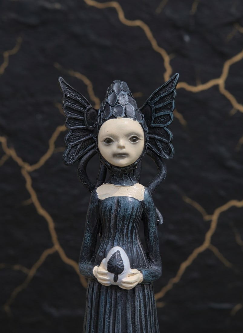 6" Mystical Woodland Sorceress Statue Gothic Secret Garden Resin Figurine - 4