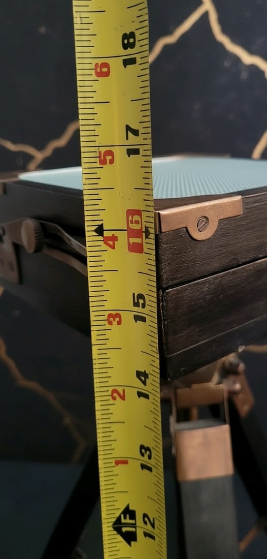 Old Fashioned Wood Desktop Camera With Tripod Stand 17 inch Vintage Decor - 2