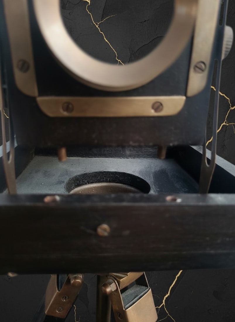 Old Fashioned Wood Desktop Camera With Tripod Stand 17 inch Vintage Decor - 8