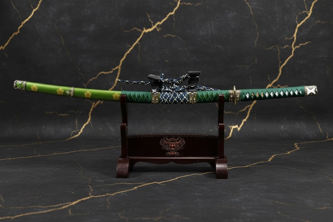 Hand-Forged Damascus Steel Tachi Samurai Blade Full Tang Sharp Japanese Sword - 2