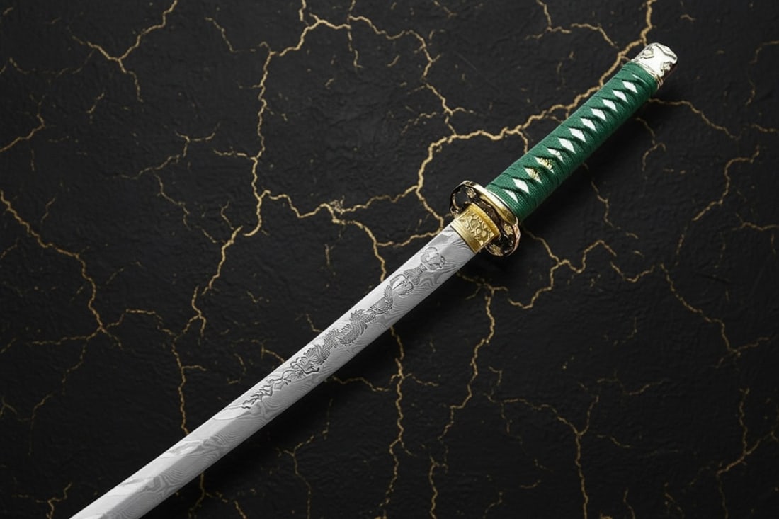 Hand-Forged Damascus Steel Tachi Samurai Blade Full Tang Sharp Japanese Sword - 5