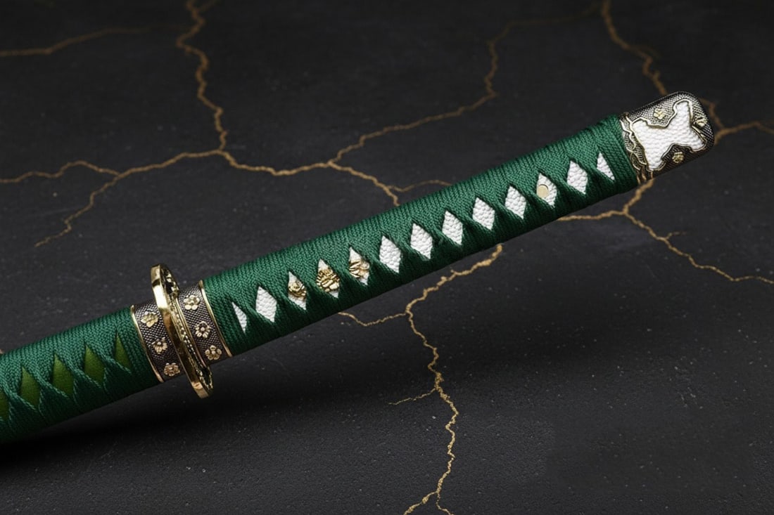 Hand-Forged Damascus Steel Tachi Samurai Blade Full Tang Sharp Japanese Sword - 8