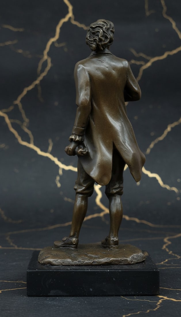 Antique Style Bronze Composer Chopin Statue Figurine Sculpture - 3