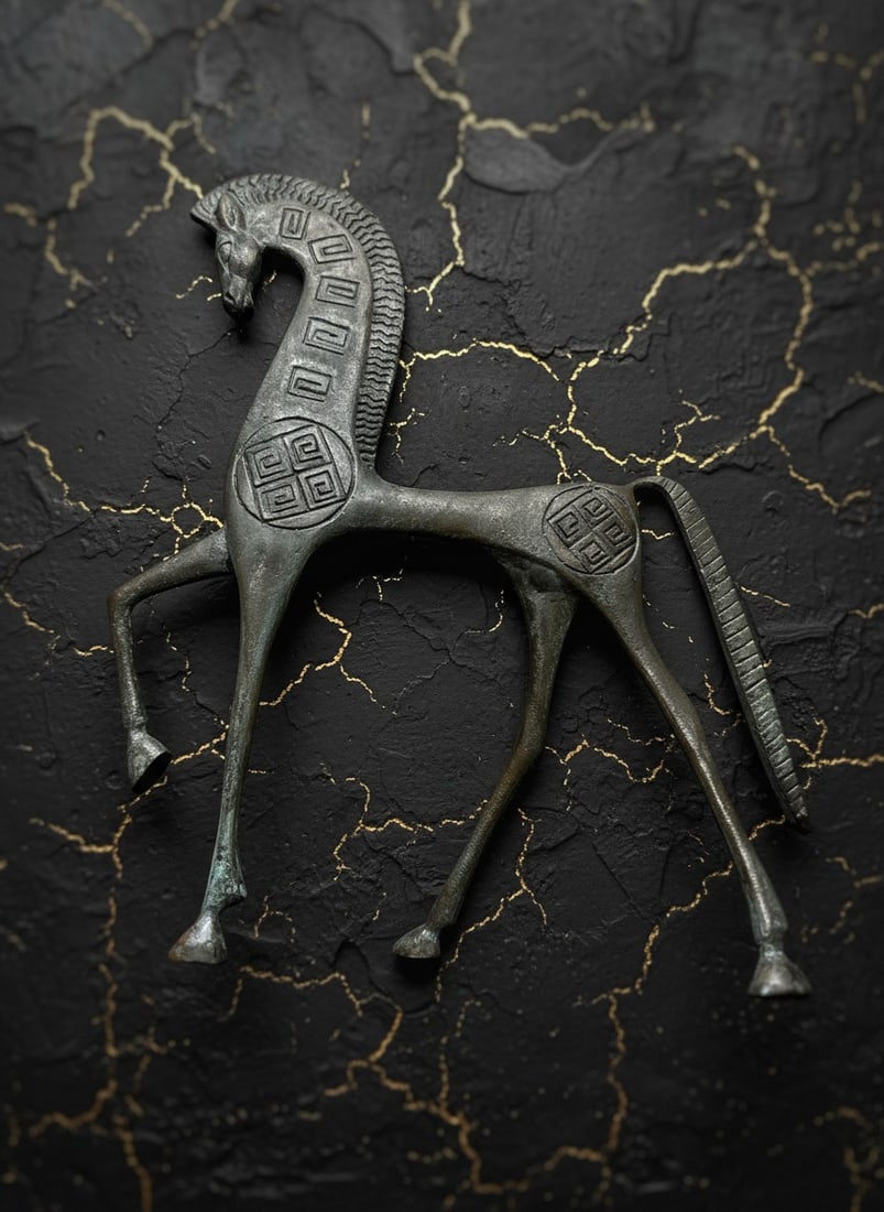 Mid-Century Modern Grecian Stallion Figurine Statue - 3