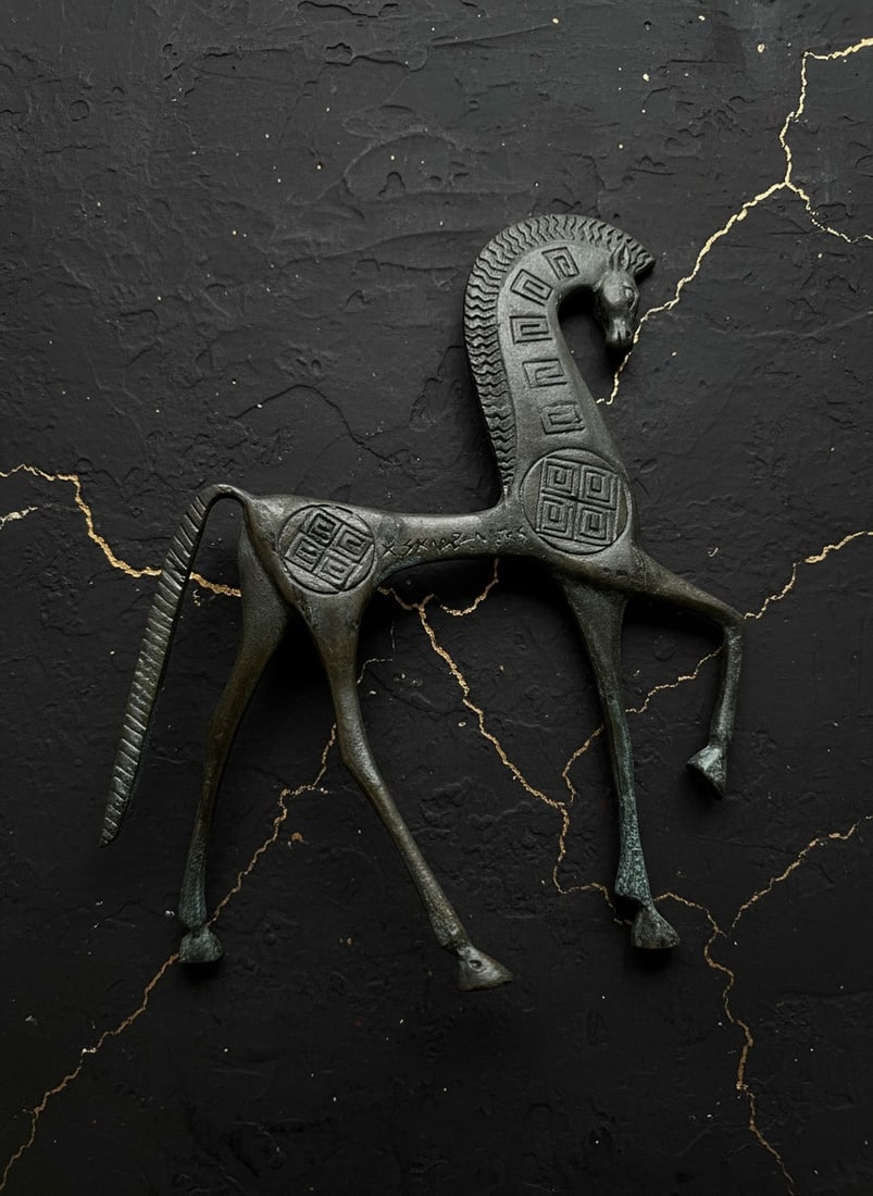 Mid-Century Modern Grecian Stallion Figurine Statue - 4