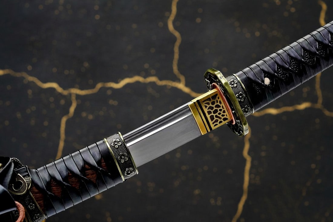 Hand Forged Damascus Folded Steel Japanese Samurai Tachi Sword Rosewood Handle - 3