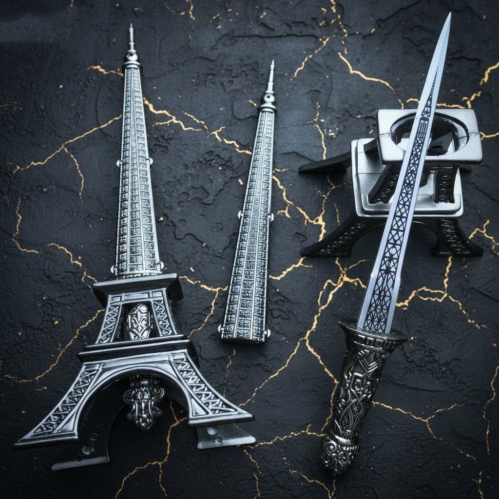 15" Eiffel Tower Desk Ornament Metal Blade Letter Opener in Gift Box (1 of 4)