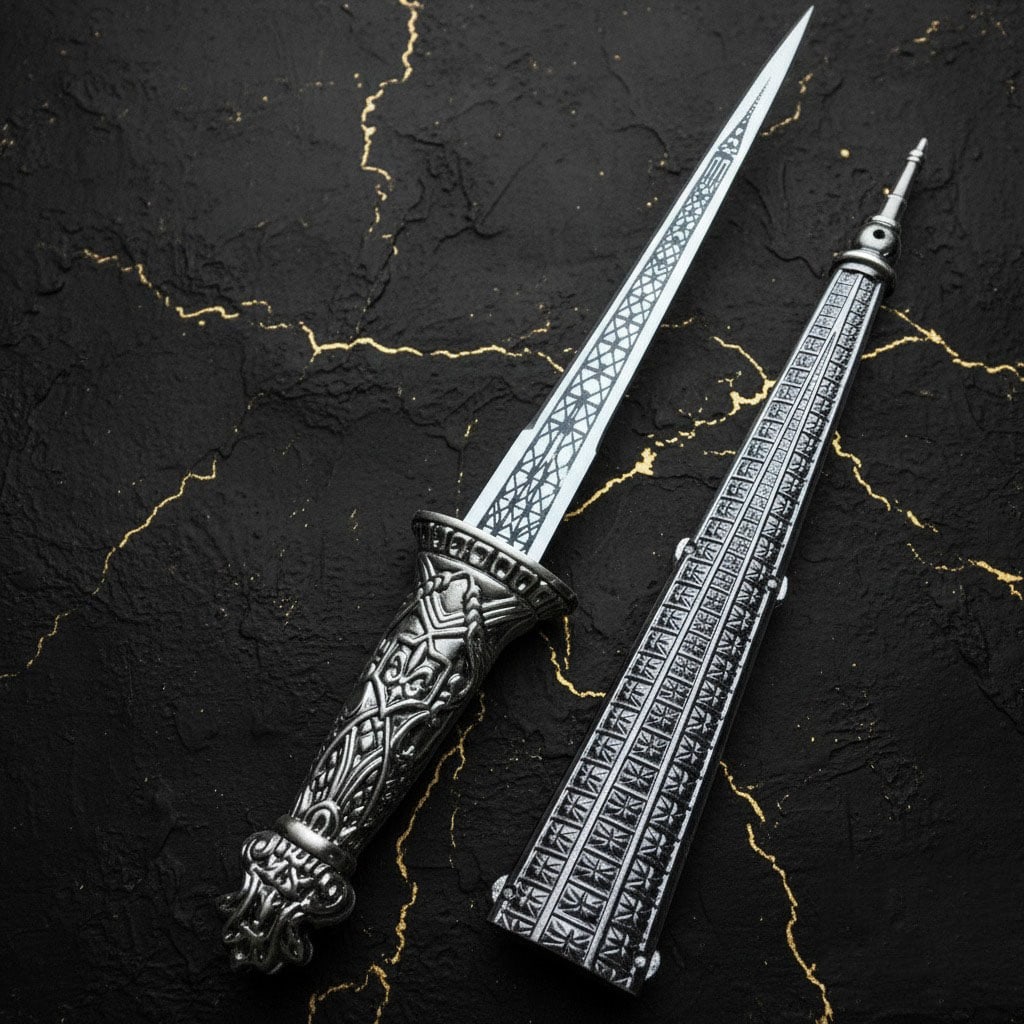 15" Eiffel Tower Desk Ornament Metal Blade Letter Opener in Gift Box - 2