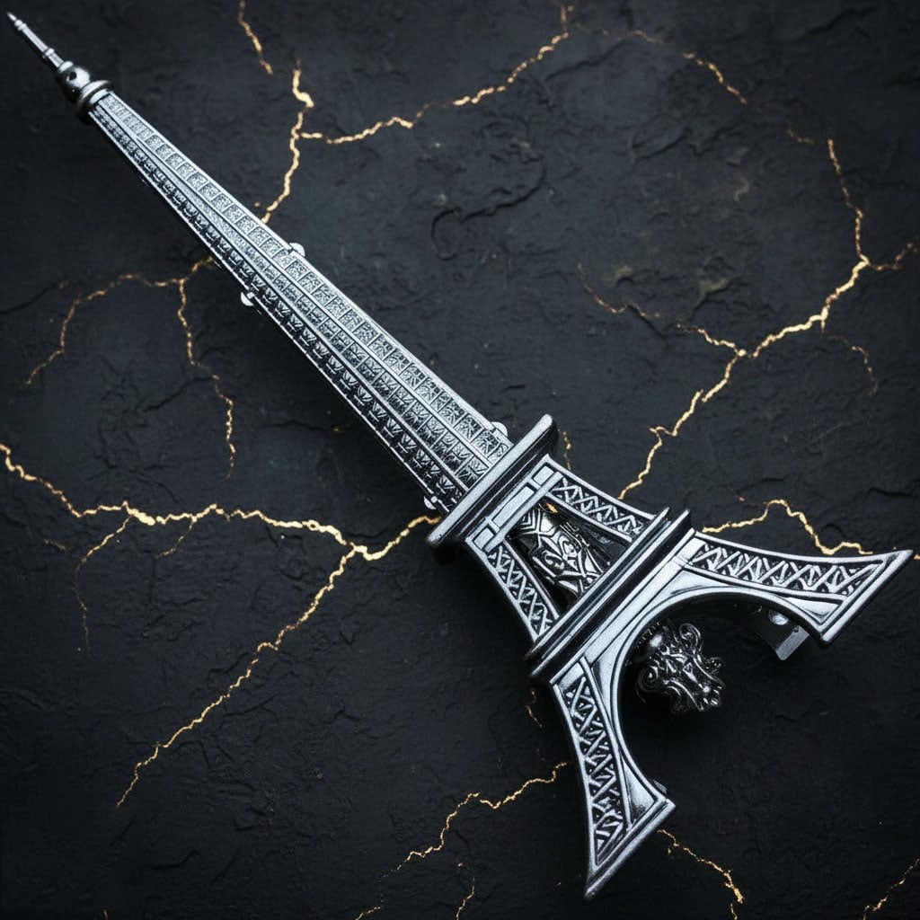 15" Eiffel Tower Desk Ornament Metal Blade Letter Opener in Gift Box - 4