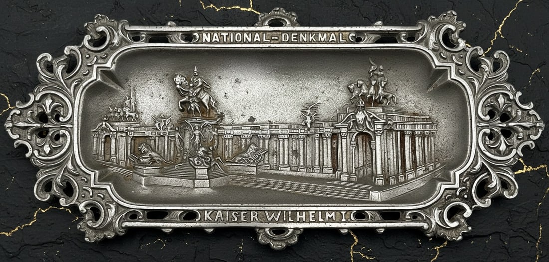 Vintage German Iron Memorial Tray Wilhelm I Commemorative Dish 1797-1897 - 2