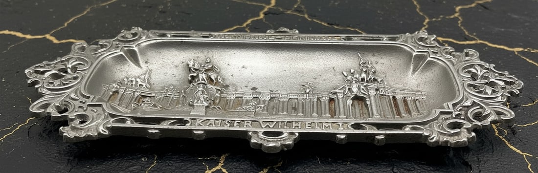 Vintage German Iron Memorial Tray Wilhelm I Commemorative Dish 1797-1897 - 3