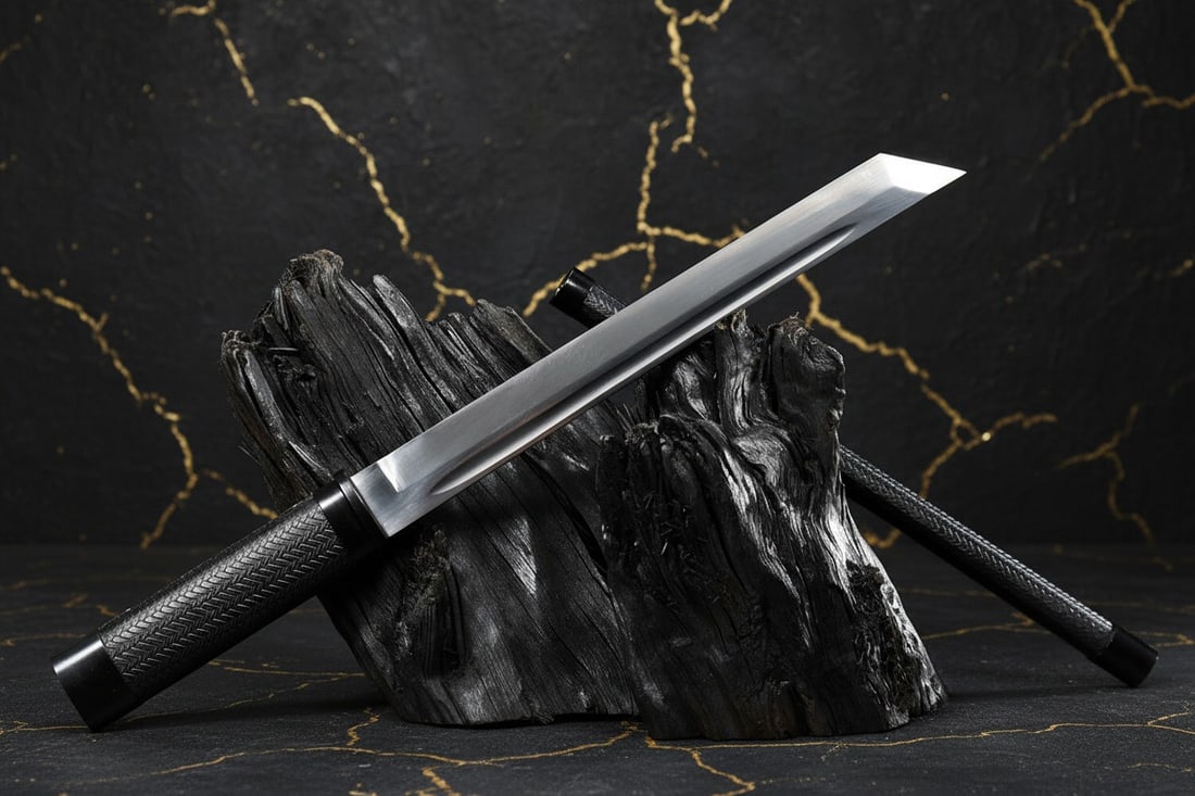 18" Tactical Japanese Tanto Blade 9260 Steel Sharp Samurai Self-Defense Sword - 12