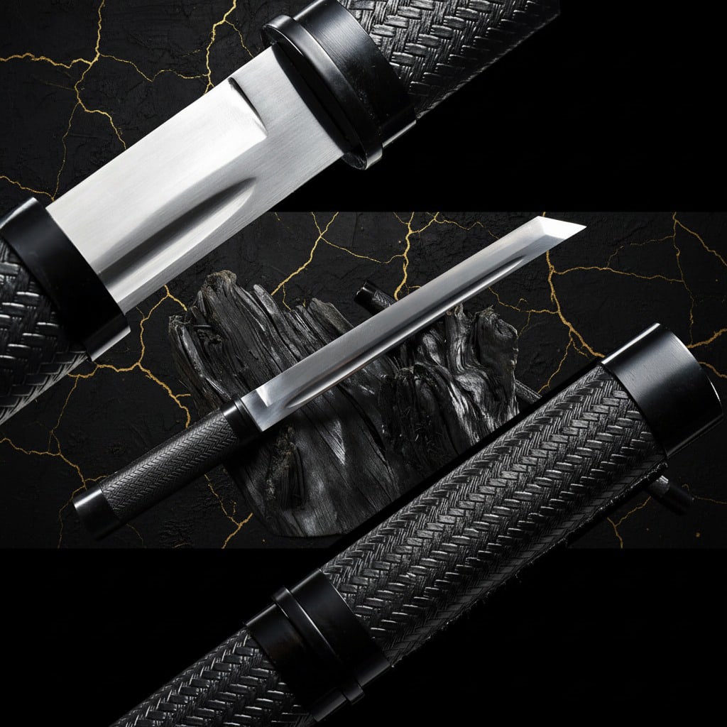 18" Tactical Japanese Tanto Blade 9260 Steel Sharp Samurai Self-Defense Sword (1 of 13)