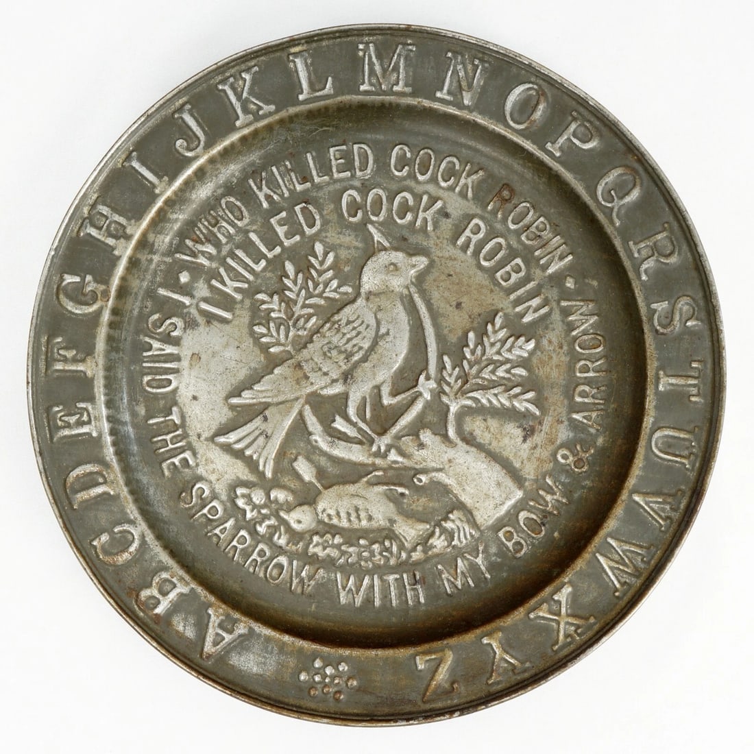 19th C Child's Tin Alphabet Plate (1 of 5)