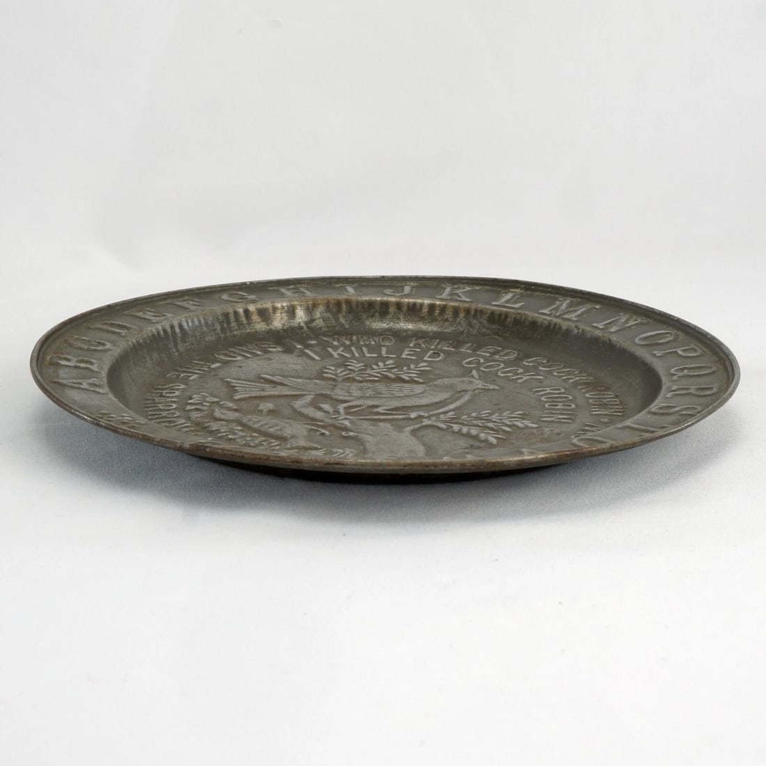 19th C Child's Tin Alphabet Plate - 5