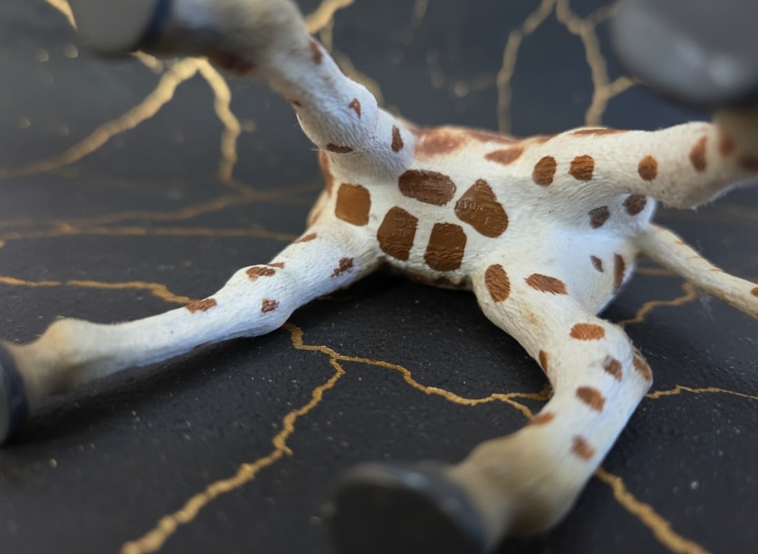 Vintage 1996 Giraffe Mother and Two Calves Safari Animal Toy Figure Set Lot - 7
