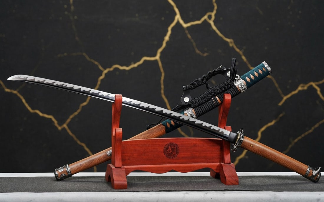 Handmade T10 Steel Samurai Katana Rosewood Scabbard Functional Sword - 2