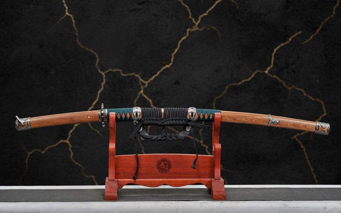 Handmade T10 Steel Samurai Katana Rosewood Scabbard Functional Sword - 4