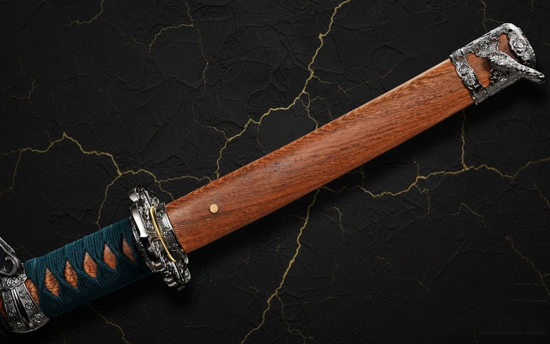 Handmade T10 Steel Samurai Katana Rosewood Scabbard Functional Sword - 5