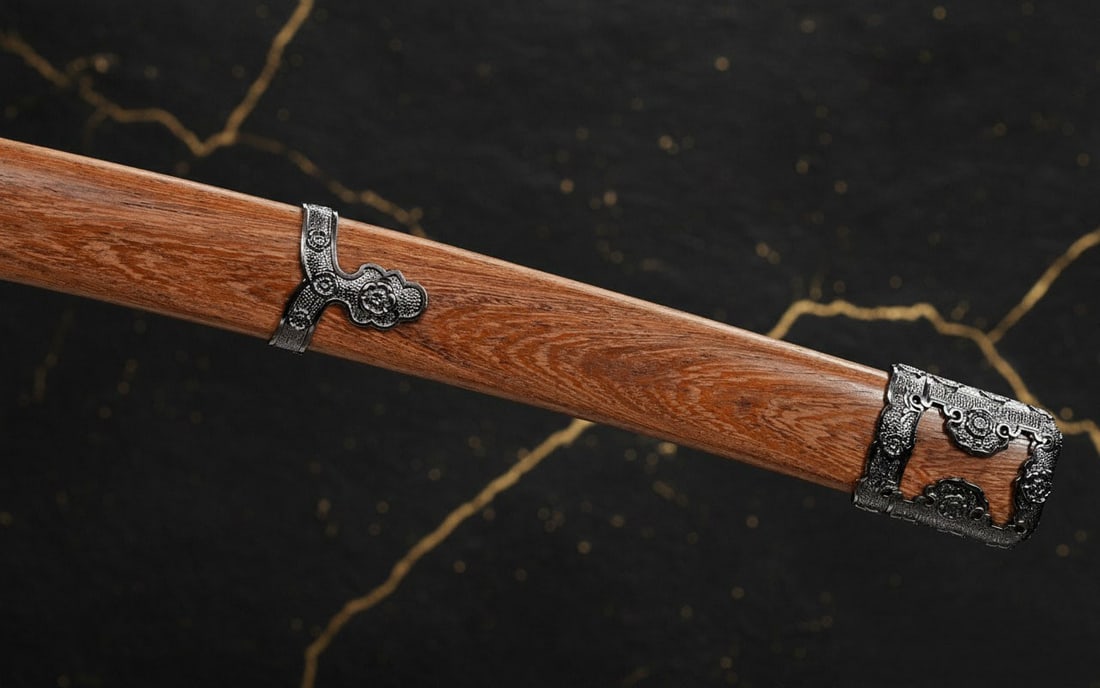 Handmade T10 Steel Samurai Katana Rosewood Scabbard Functional Sword - 8