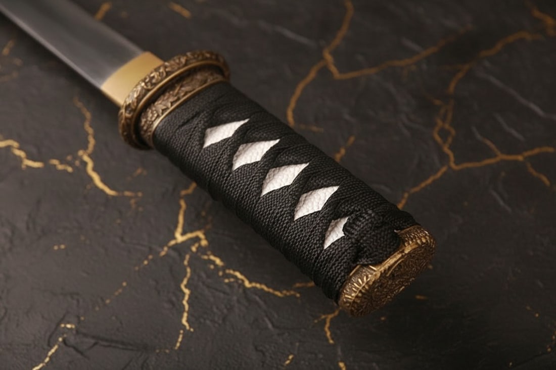 16'' Hand-Forged Tactical Tanto Blade Sharp Carbon Steel Samurai Knife - 5