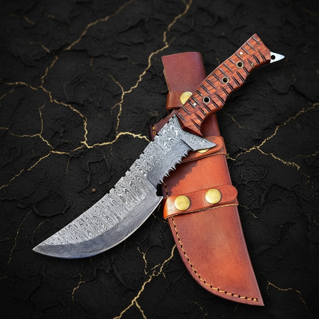 12" Forged Steel Hunting Tracker Survival Knife Fixed Blade Bushcraft Bowie (1 of 5)
