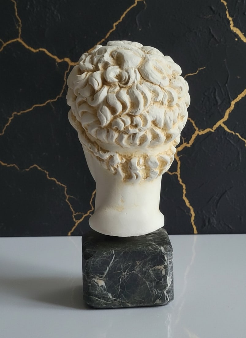 5?? Classical Greek Hermes Sculpture Bust Figurine Alabaster Statue Art Piece - 4