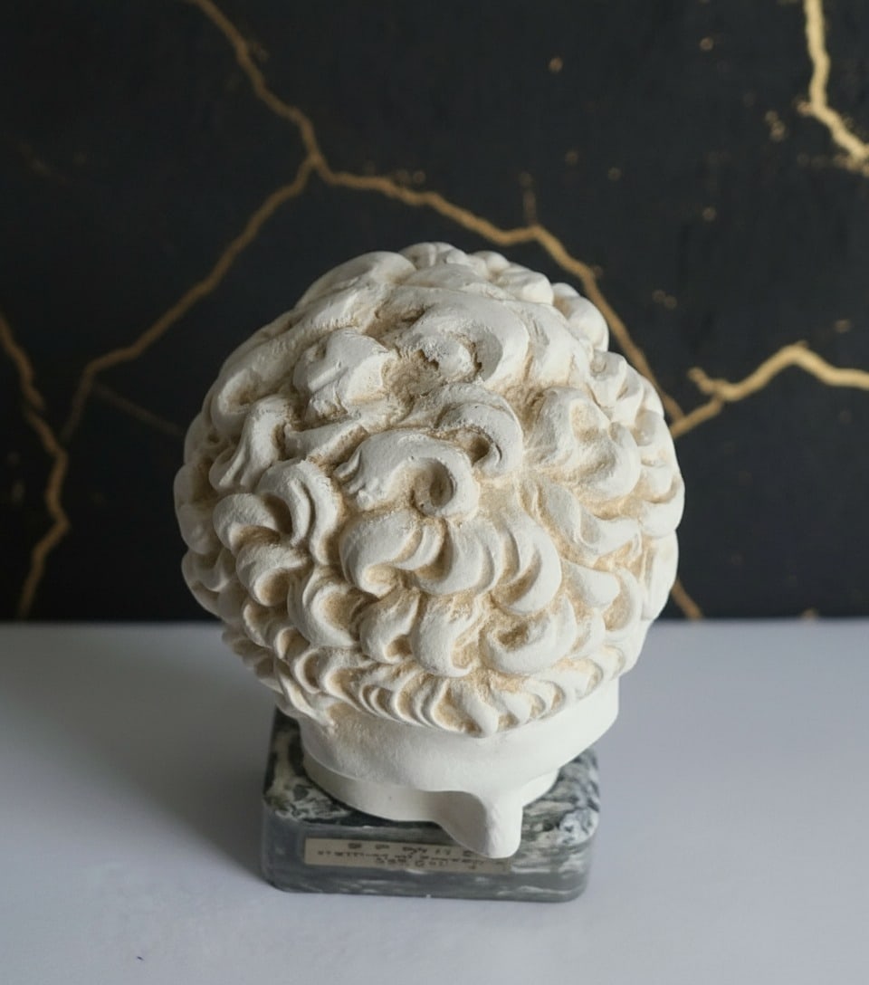 5?? Classical Greek Hermes Sculpture Bust Figurine Alabaster Statue Art Piece - 7