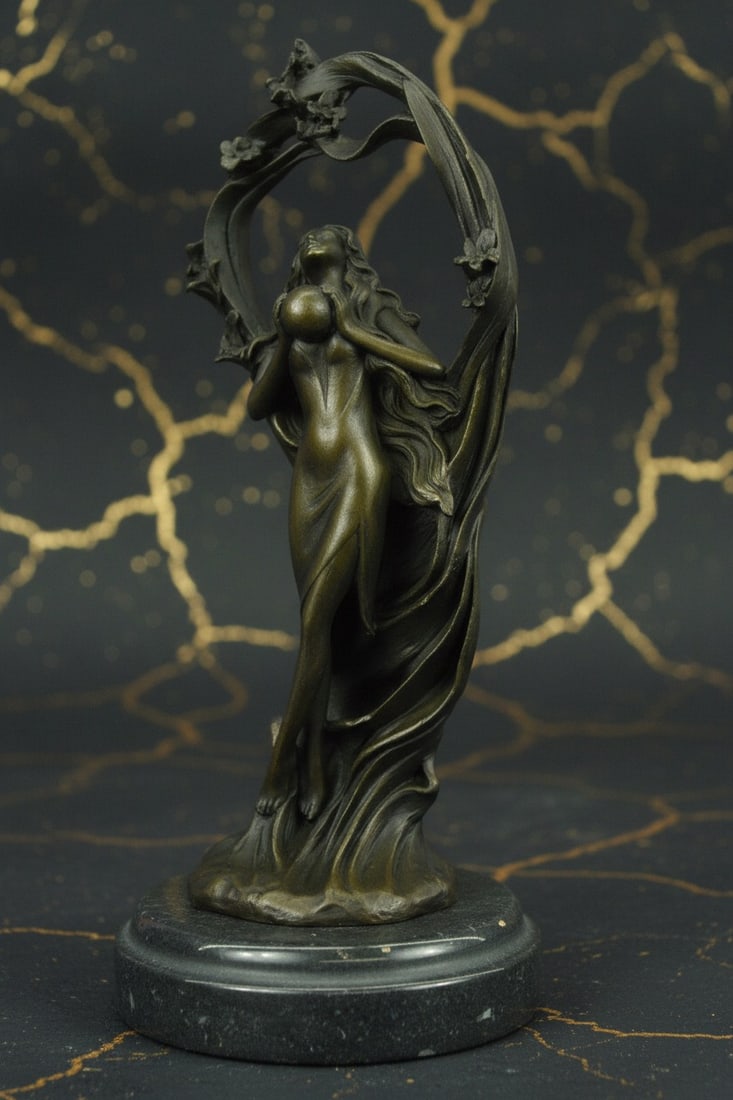 Artisan Sculpted Vintage Style Bronze Figurine Masterpiece Statue - 2