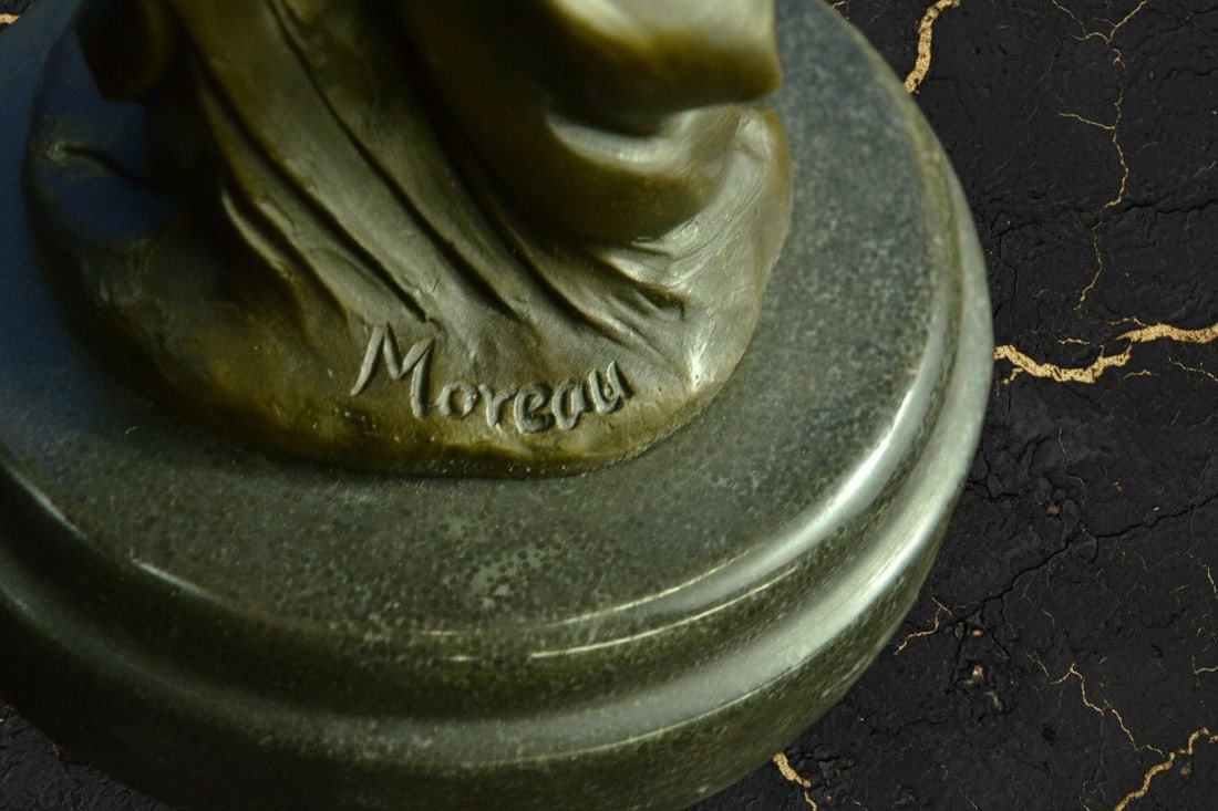 Artisan Sculpted Vintage Style Bronze Figurine Masterpiece Statue - 7