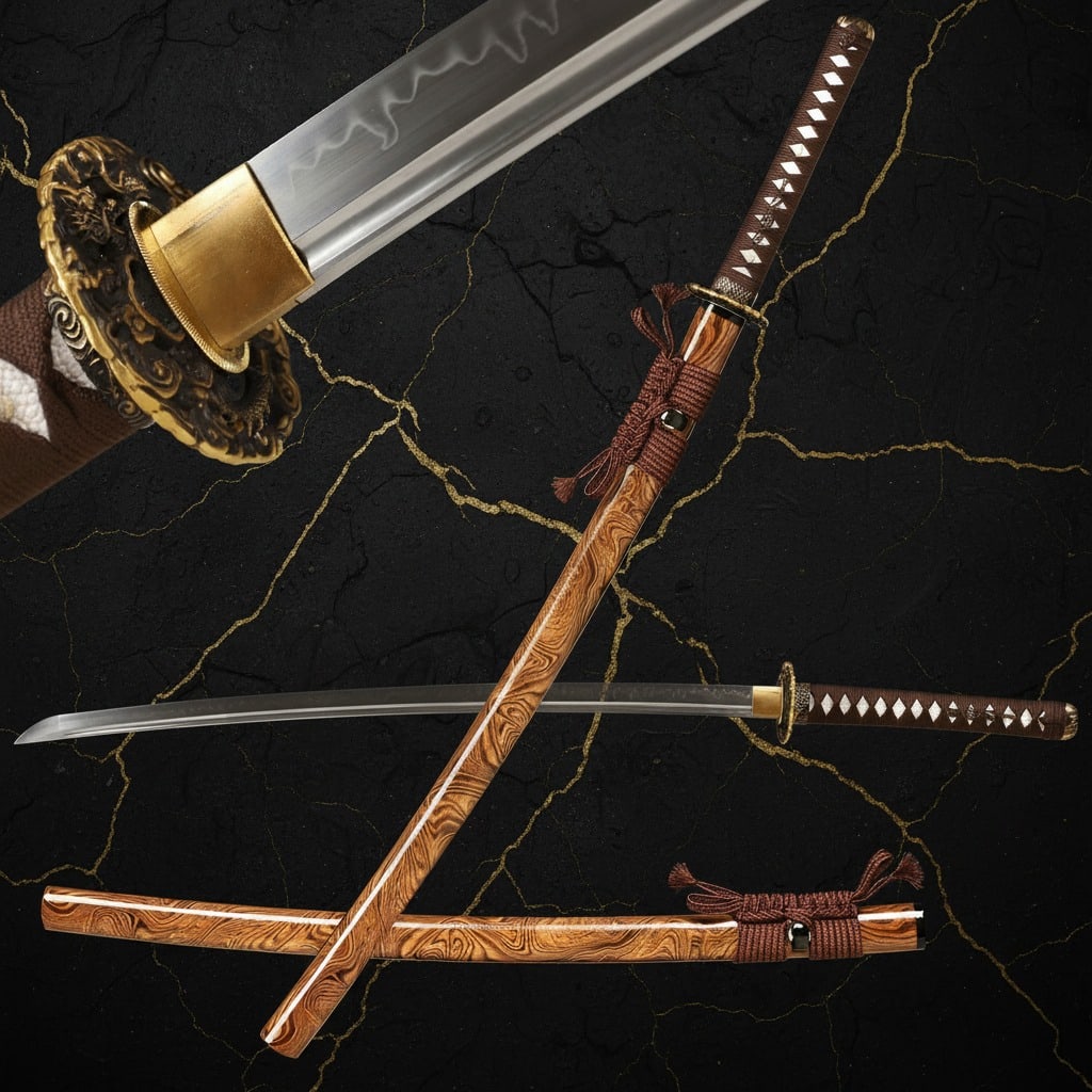 Hand-Forged T10 Steel Clay Tempered Katana Full Tang Razor Sharp Real Hamon (1 of 9)