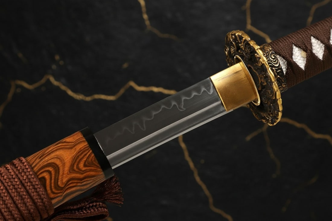 Hand-Forged T10 Steel Clay Tempered Katana Full Tang Razor Sharp Real Hamon - 4
