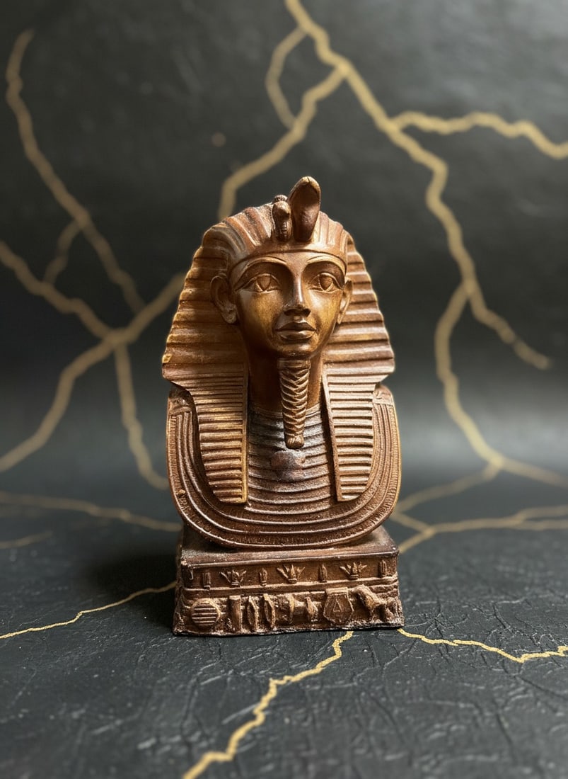Ancient Egyptian King Tutankhamun Pharaoh Figurine Antique Style Statue - 2