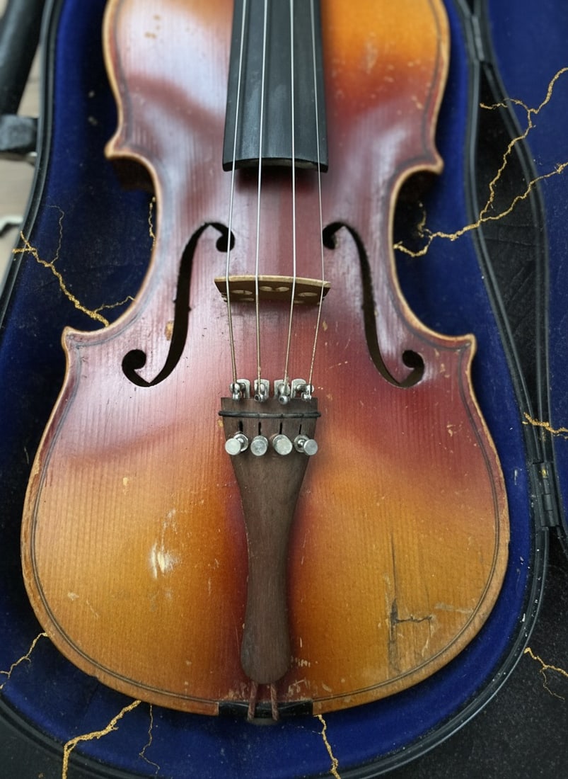 Vintage Czecho-Slovakian Stradivarius Model Violin Antique String Instrument - 2