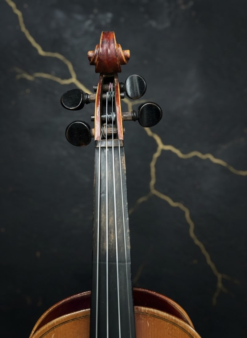 Vintage Czecho-Slovakian Stradivarius Model Violin Antique String Instrument - 4