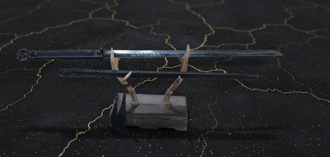 42" Sharp Ninjato Straight Blade 9260 Spring Steel Japanese Dragon Sword - 13