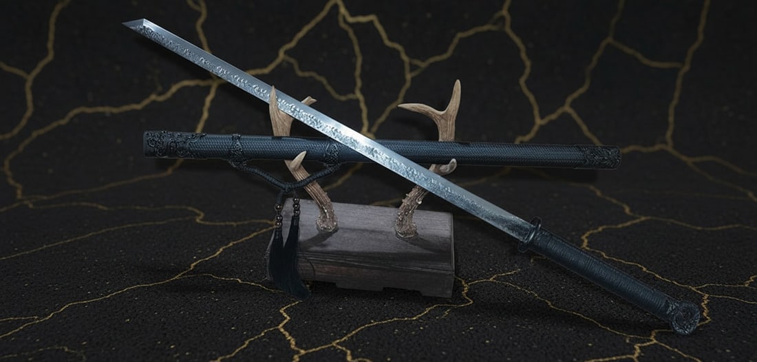 42" Sharp Ninjato Straight Blade 9260 Spring Steel Japanese Dragon Sword - 16
