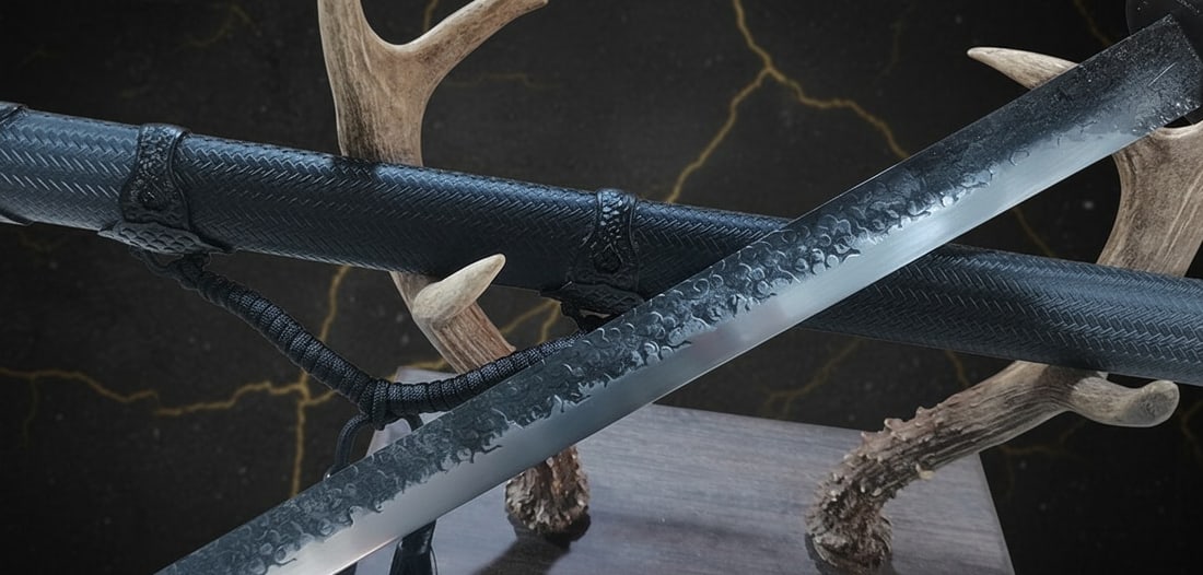 42" Sharp Ninjato Straight Blade 9260 Spring Steel Japanese Dragon Sword - 19
