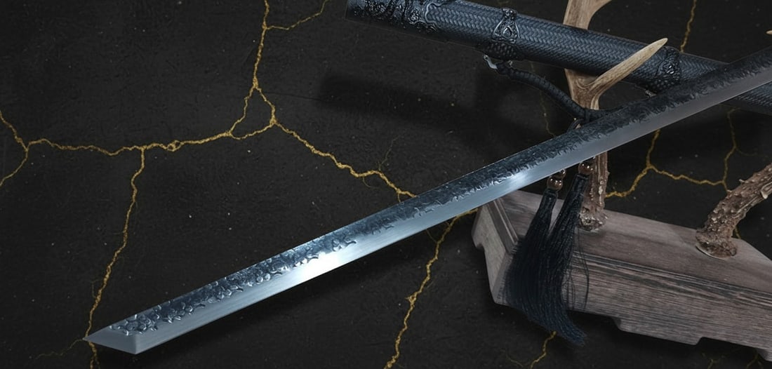 42" Sharp Ninjato Straight Blade 9260 Spring Steel Japanese Dragon Sword - 20