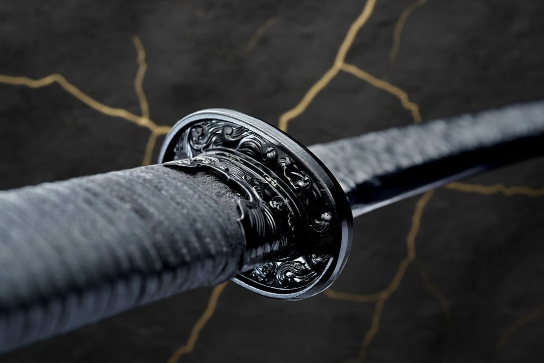 42" Sharp Ninjato Straight Blade 9260 Spring Steel Japanese Dragon Sword - 7