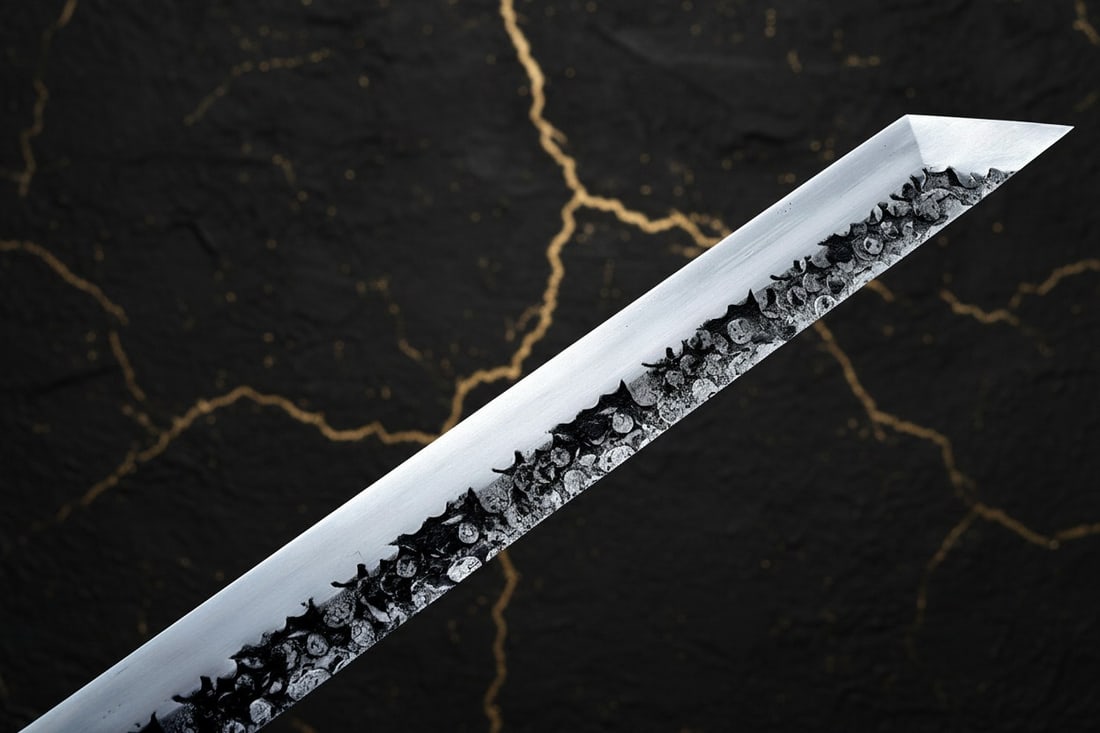 42" Sharp Ninjato Straight Blade 9260 Spring Steel Japanese Dragon Sword - 8