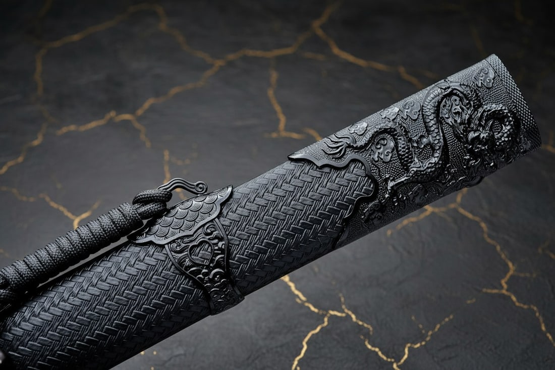 42" Sharp Ninjato Straight Blade 9260 Spring Steel Japanese Dragon Sword - 9