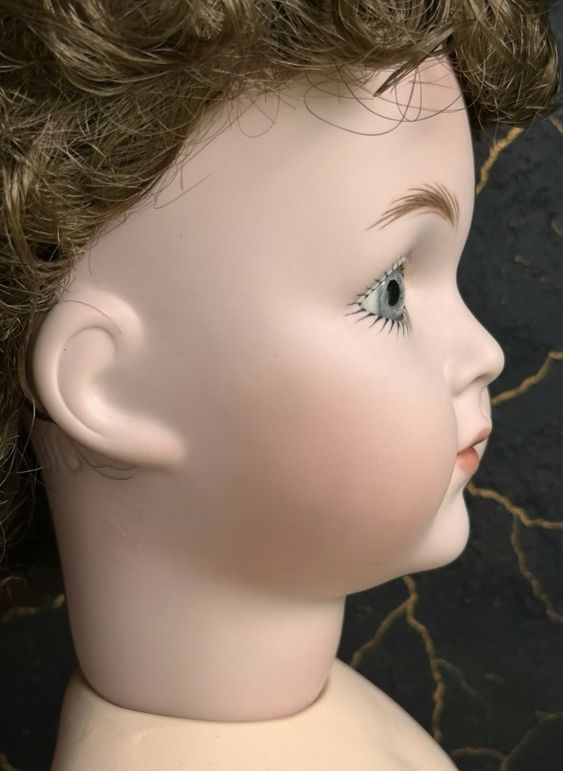 18" Vintage Style Porcelain and Composition Antique Boy Doll Figure - 4