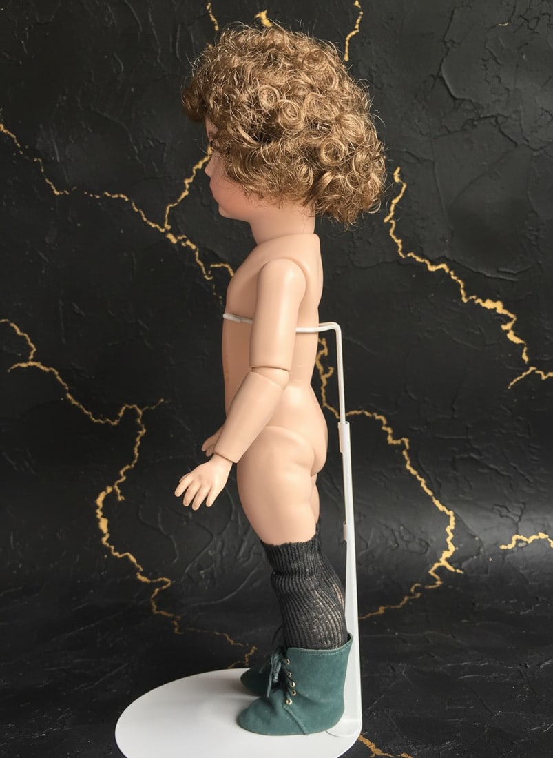 18" Vintage Style Porcelain and Composition Antique Boy Doll Figure - 6