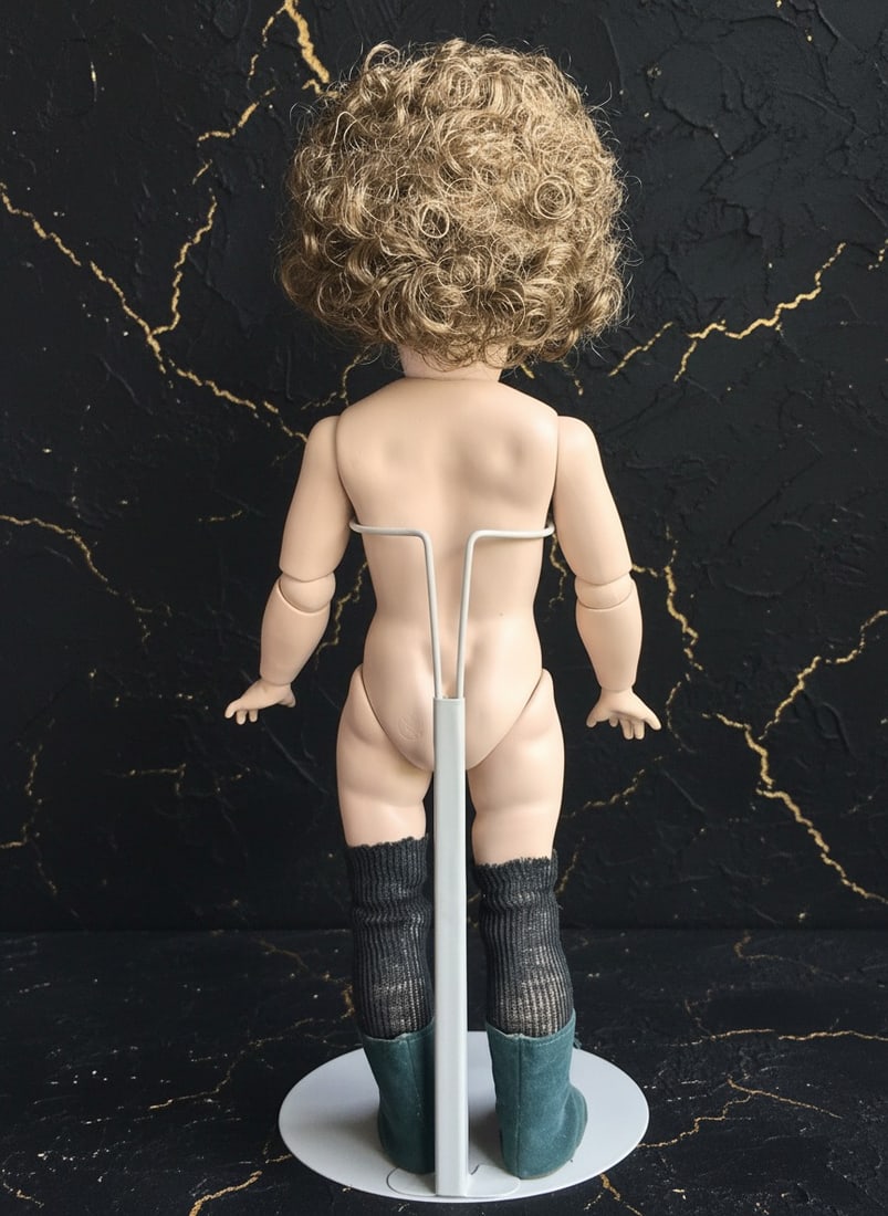 18" Vintage Style Porcelain and Composition Antique Boy Doll Figure - 7