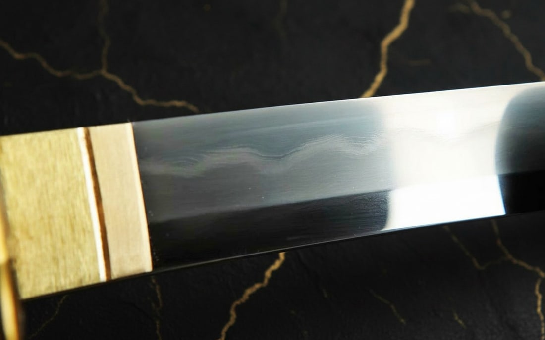 Hand-Forged Clay Tempered Folded Steel Japanese Tachi Samurai Sword Razor - 3