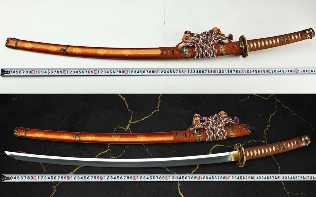 Hand-Forged Clay Tempered Folded Steel Japanese Tachi Samurai Sword Razor - 9