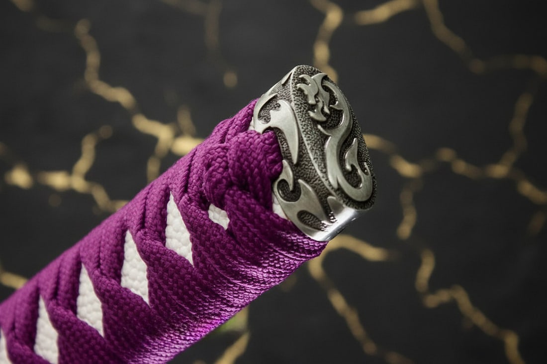 Hand-Forged 1095 Steel Sharp Katana Battle Ready Purple Dragon Samurai Sword - 7