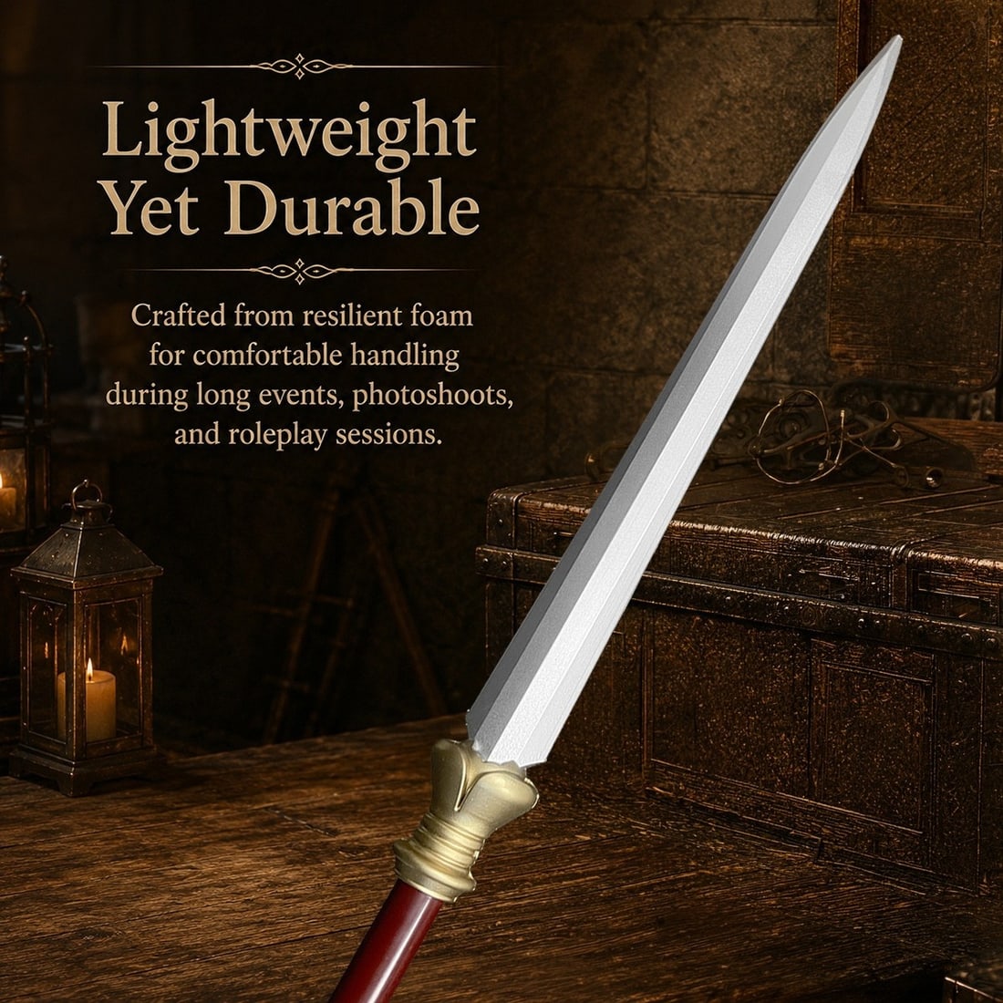 60" Foam Twinblade Medieval Fantasy Weapon Cosplay Prop - 4