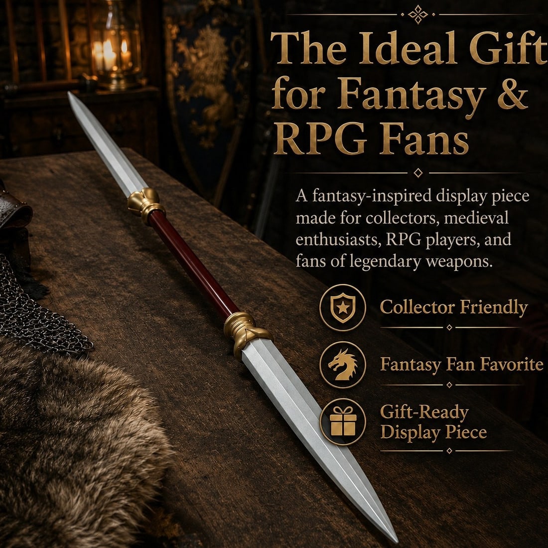 60" Foam Twinblade Medieval Fantasy Weapon Cosplay Prop - 7
